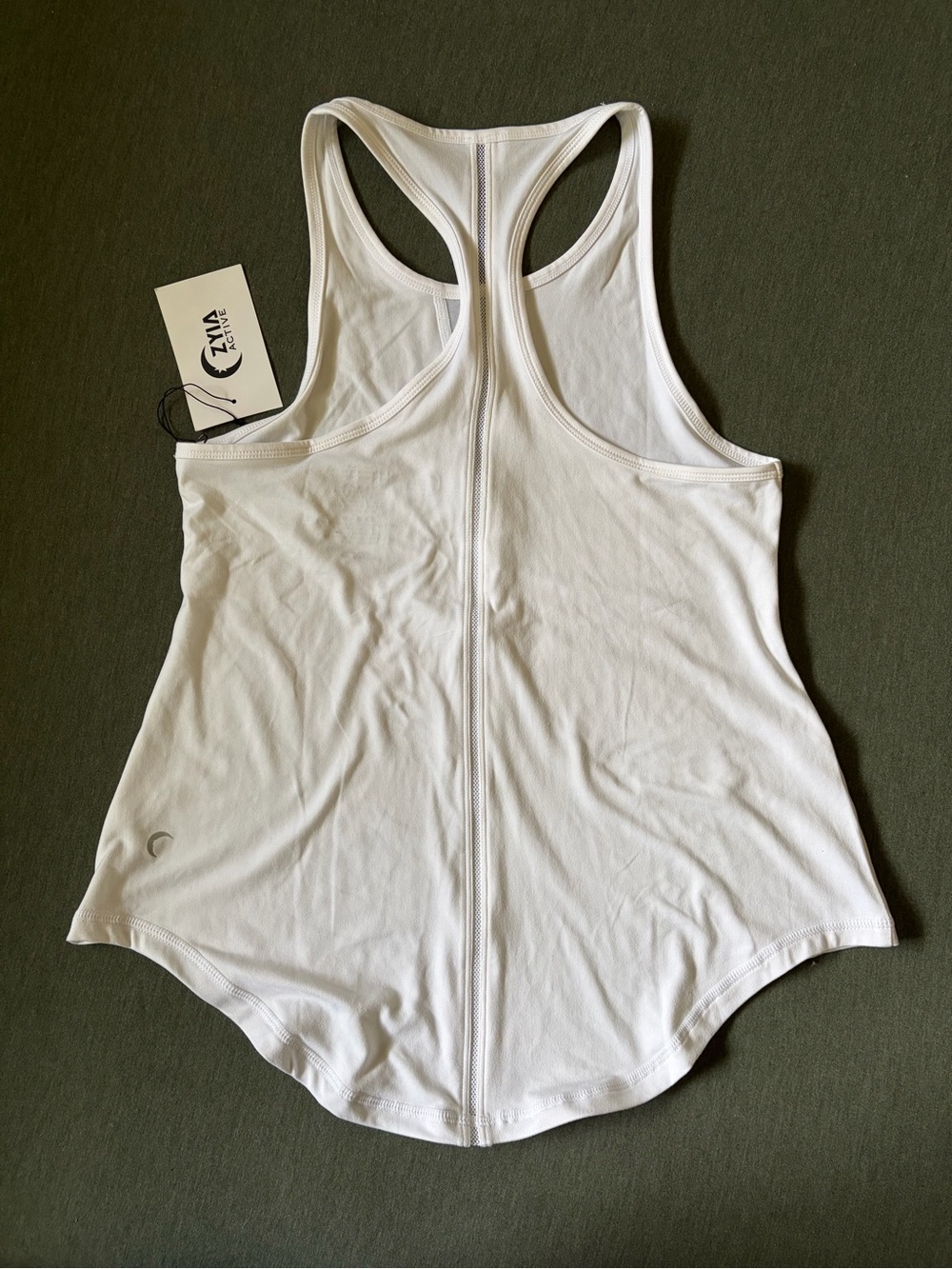 ZYIA ACTIVE - White Effortless Tank-Long size medium - Picture 2 of 5